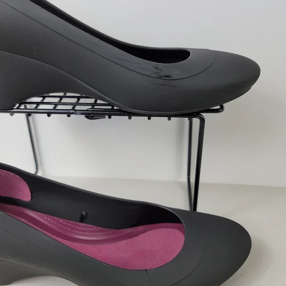 Crocs Woman's Wedges Shoes gray pink Sz 7 - Picture 9 of 11